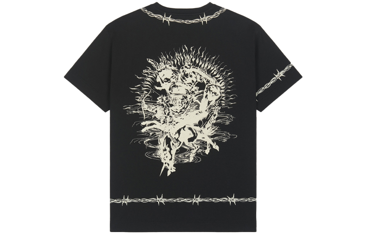 Lookbook Givenchy FW21 Gothic Print Loose Fit Black T-Shirt BM71663Y6B-001
