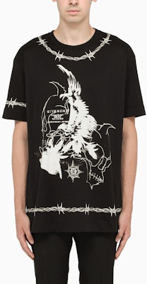 Givenchy FW21 Gothic Print Loose Fit Black T-Shirt BM71663Y6B-001 Shop Givenchy FW21 Gothic Print Loose Fit Black T-Shirt BM71663Y6B-001