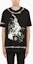 Shop Givenchy FW21 Gothic Print Loose Fit Black T-Shirt BM71663Y6B-001