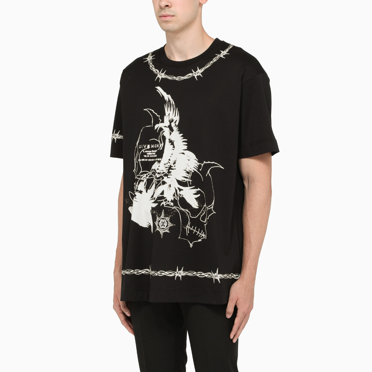 Purchase Givenchy FW21 Gothic Print Loose Fit Black T-Shirt BM71663Y6B-001