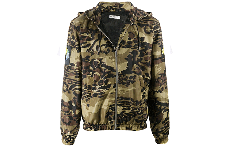 Givenchy FW21 Green Camouflage Hooded Jacket BM00C412P2-333