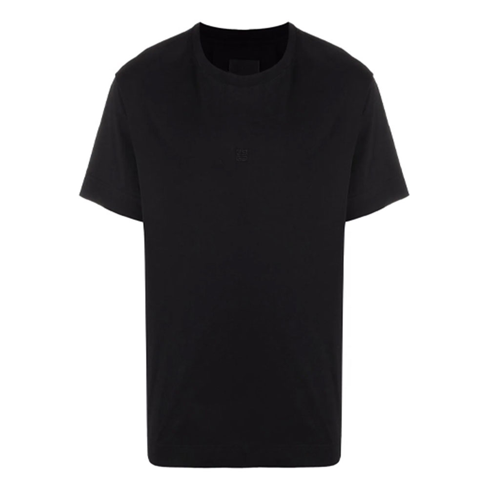 Givenchy FW21 Logo Embroidered Short Sleeve T-Shirt Black. BM714R3Y6B-001