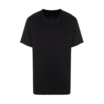 Givenchy FW21 Logo Embroidered Short Sleeve T-Shirt Black. BM714R3Y6B-001