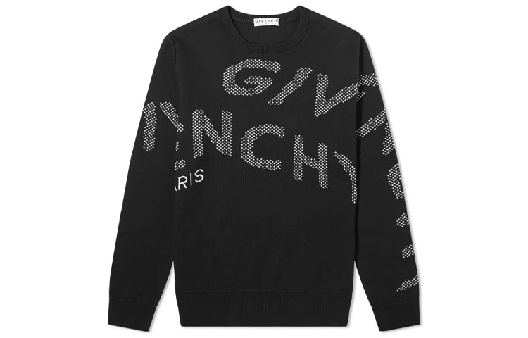Givenchy FW21 Logo Knit Pullover Sweatshirt Men’s Black BM90CV40B6-004