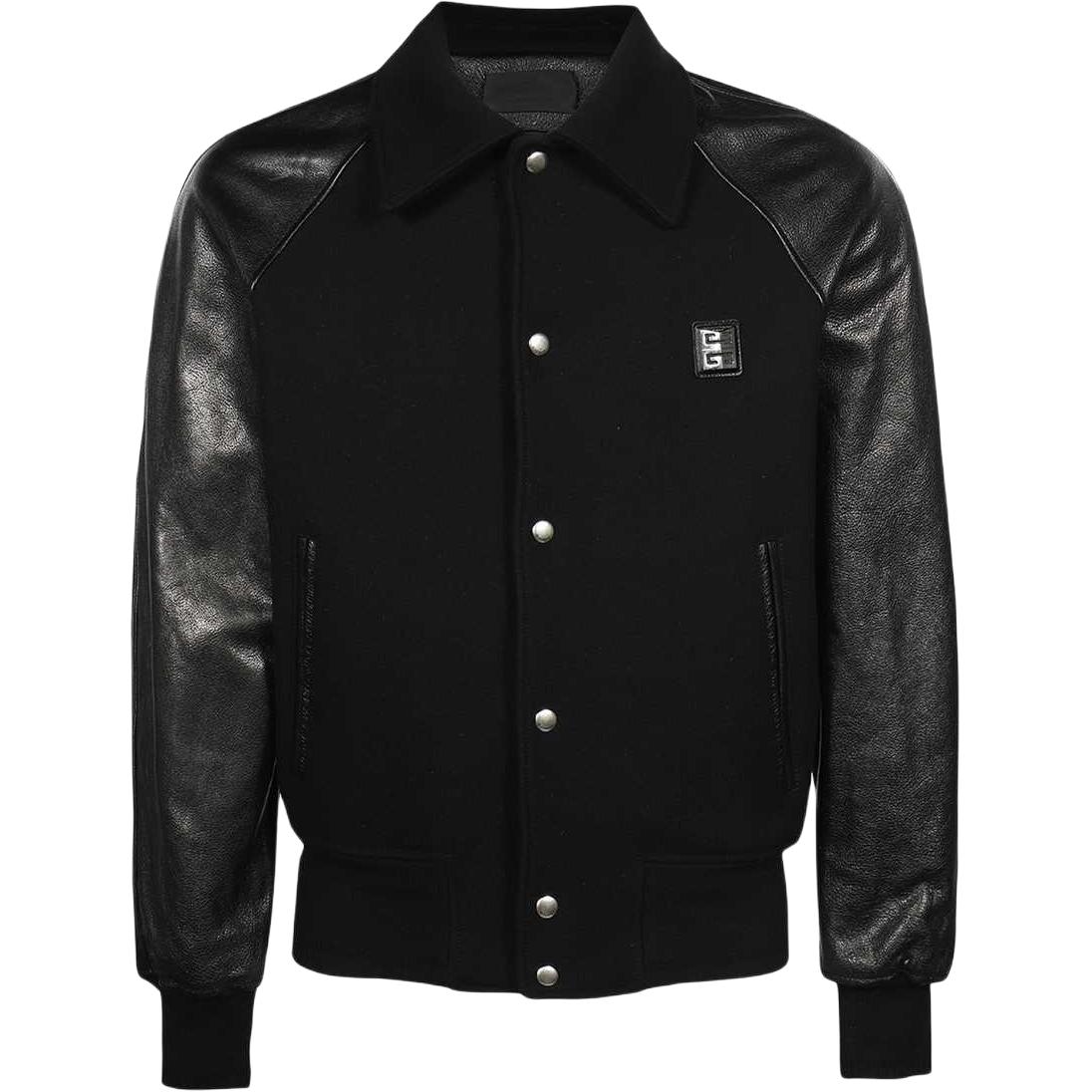 Givenchy FW21 Logo Patchwork Calfskin Jacket Black () BM00QH611V-001