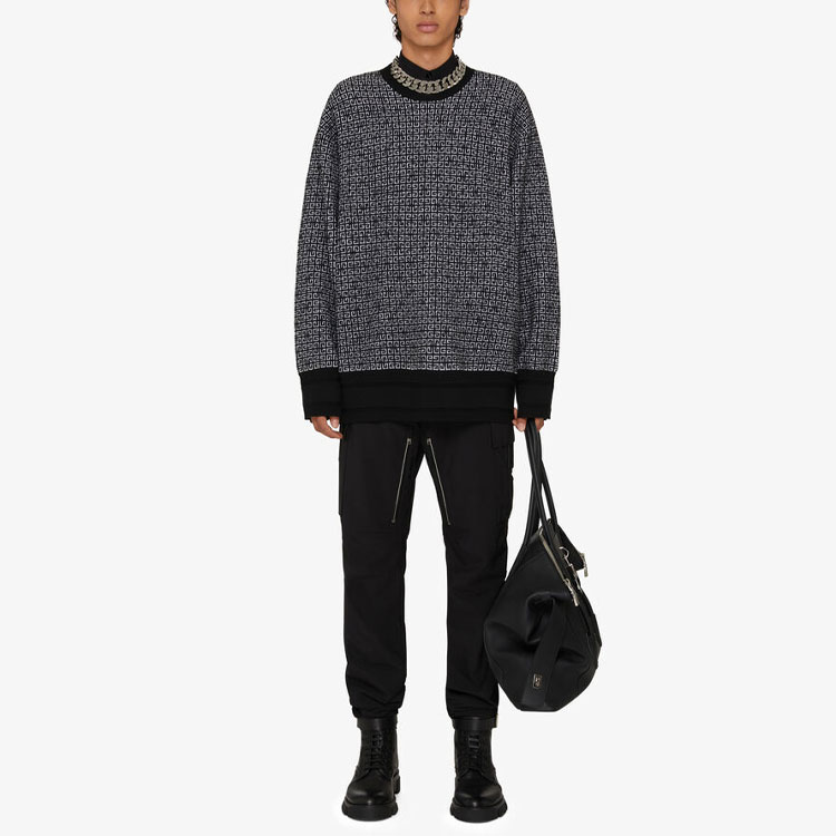 Lookbook GIVENCHY FW21 Sweater Hitam Logo Print Crewneck. BM90H84Y9F-004