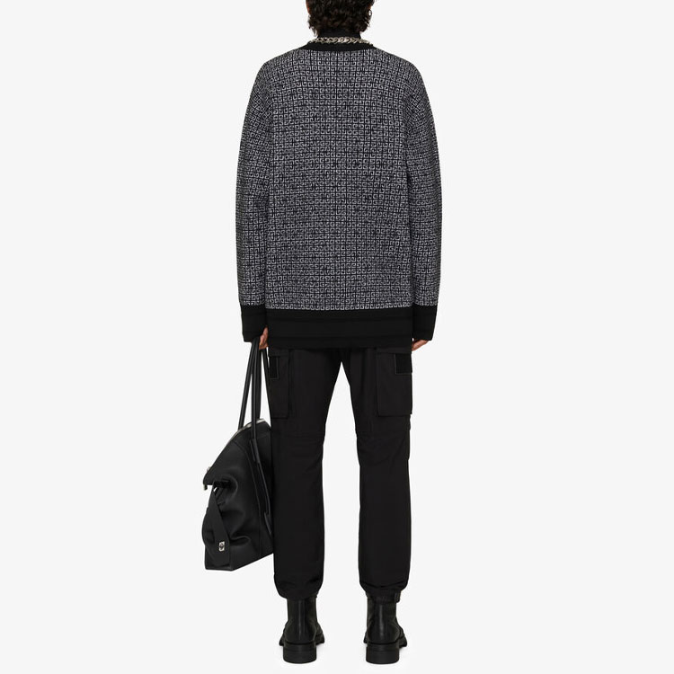 Shop GIVENCHY FW21 Sweater Hitam Logo Print Crewneck. BM90H84Y9F-004