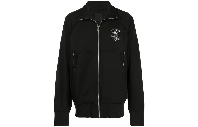 Givenchy FW21 Logo Print Zip Jacket Black BMJ0D430Q6-001
