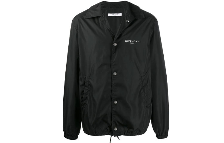 Givenchy FW21 Logo Printed Single-Breasted Jacket Black BM00C712CH-001