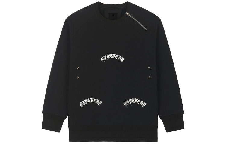 Givenchy FW21 Loose Fit Logo Zip Sweatshirt with Metal Details Men’s Black BMJ0C23Y69-001