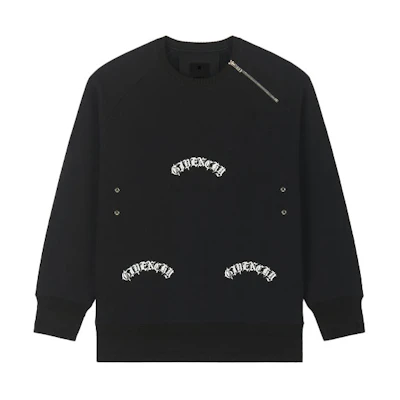 Givenchy FW21 Loose Fit Logo Zip Sweatshirt with Metal Details Men’s Black BMJ0C23Y69-001