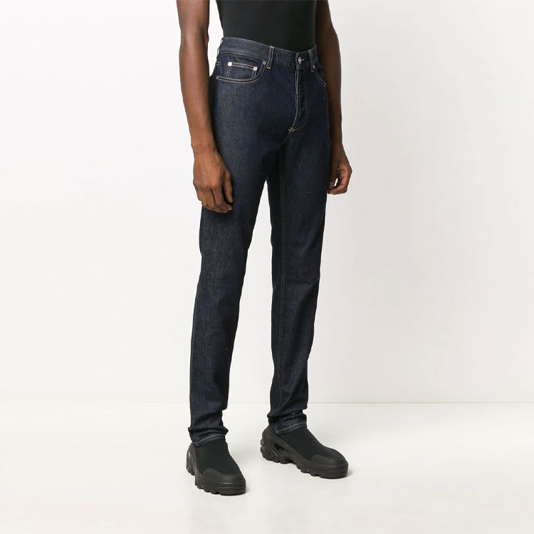 Shop Givenchy FW21 Celana Jeans Slim Fit Pria Biru dengan Logo BM50DS500K-410