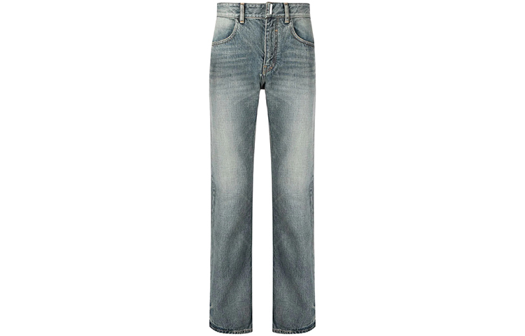 Givenchy FW21 Mid-Rise Straight-Leg Distressed Jeans Men Blue BM50UY5Y1C-420