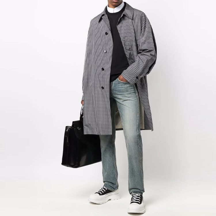 Lookbook Givenchy FW21 Jeans Pria Biru Mid-Rise Straight-Leg Distressed BM50UY5Y1C-420