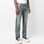Shop Givenchy FW21 Jeans Pria Biru Mid-Rise Straight-Leg Distressed BM50UY5Y1C-420