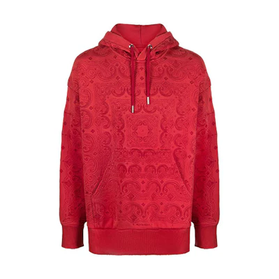 Givenchy FW21 Red Logo Print Oversized Hoodie Men’s Long Sleeve BMJ0D93Y69-640