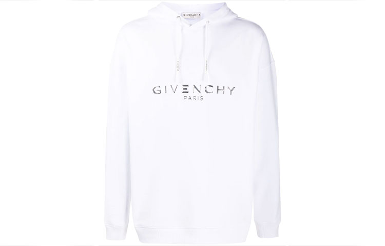 Order ジバンシィ FW21 ホワイトロゴ装飾カジュアルパーカー BMJ06R30AF-100