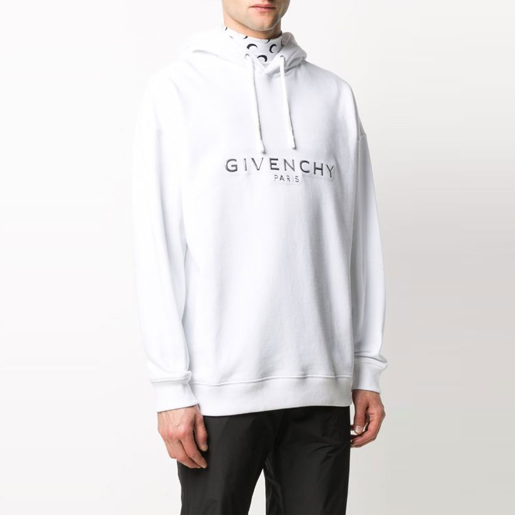 Shop ジバンシィ FW21 ホワイトロゴ装飾カジュアルパーカー BMJ06R30AF-100