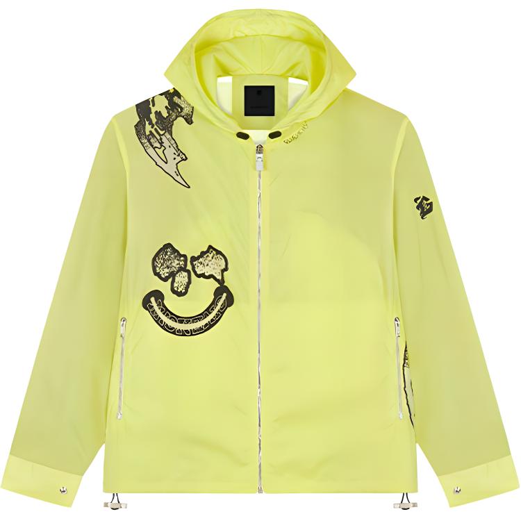 Givenchy FW21 Yellow Logo Print Hooded Jacket BM00RP13TS-725