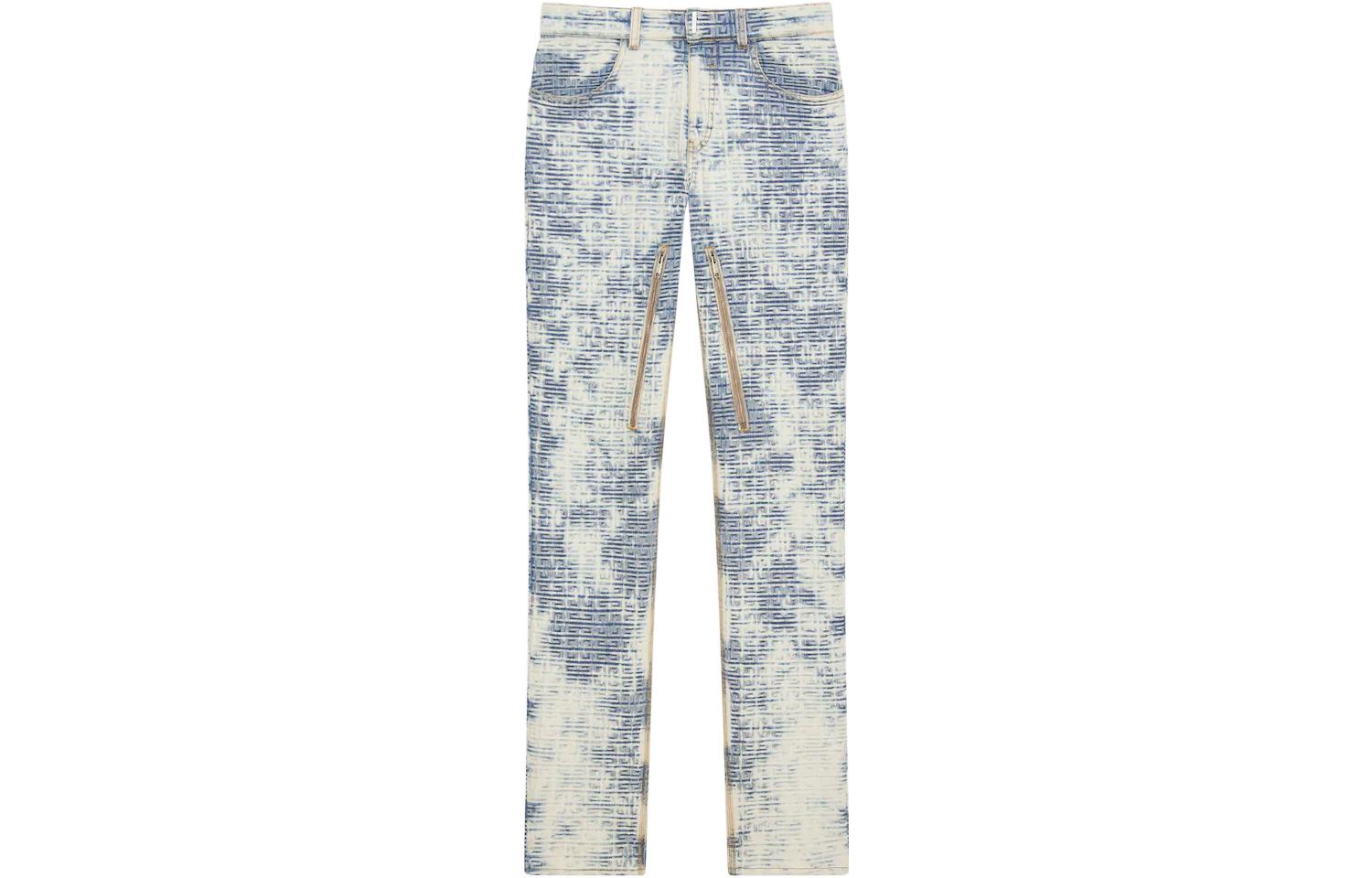 Order GIVENCHY FW22 4G Skinny Jeans Bleached Biru Muda Celana Denim BM513J5Y31-490