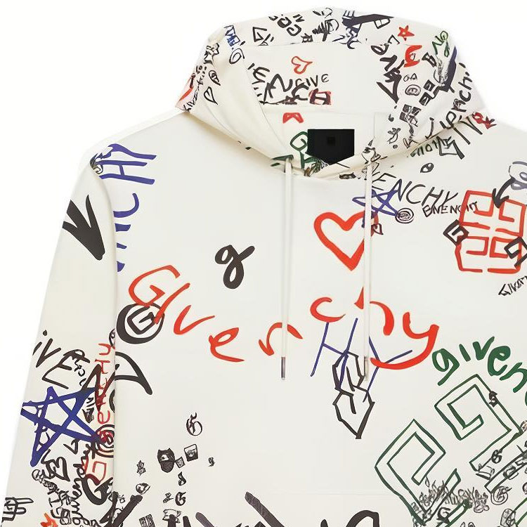 Cheap 紀梵希 FW22 米色連帽衫 標誌字母圖案印花 BMJ0GK30W3-960