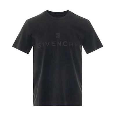 GIVENCHY FW22 Black Logo Print Crewneck T-Shirt. BM716G3Y7N-011