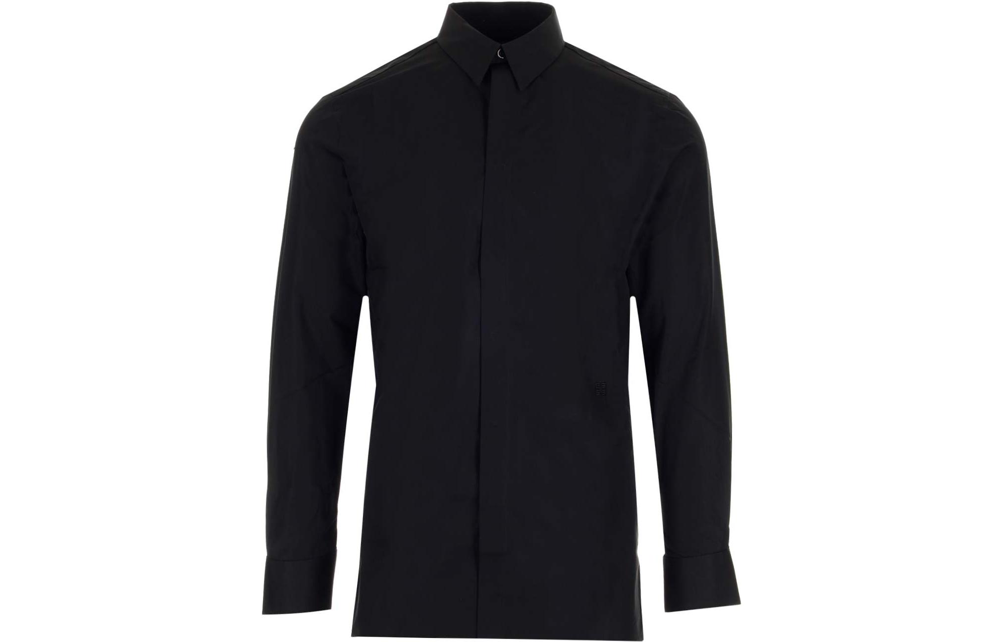 Order GIVENCHY FW22 Kemeja Hitam Lengan Panjang Button-Up. BM60PQ146X001