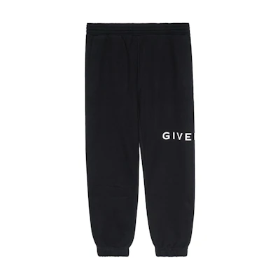 Givenchy FW22 Black Loose Knit Sweatpants with Letter Print. BM514M3YAC-001