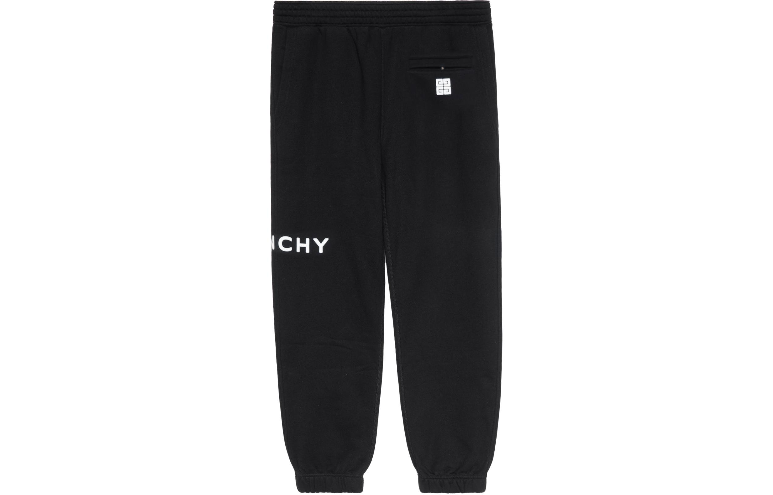 Lookbook Givenchy FW22  Black Loose Knit Sweatpants with Letter Print. BM514M3YAC-001