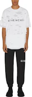 Shop Givenchy FW22 黑色寬鬆針織字母印花運動褲 BM514M3YAC-001