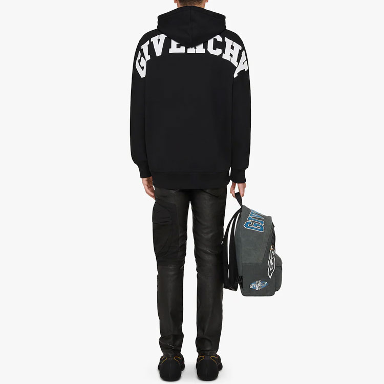 Shop GIVENCHY FW22  Black Pullover Sweatshirt with Chest Graphic Print BMJ0HC3Y88-001