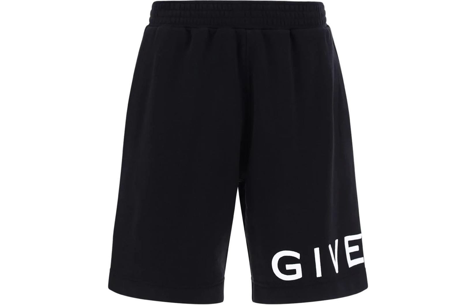 Order GIVENCHY FW22 Celana Pendek Hitam Logo Elastis Fit Santai. BM51363Y78-001