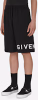 Shop GIVENCHY FW22 黑色寬鬆版型Logo印花彈性腰短褲. BM51363Y78-001