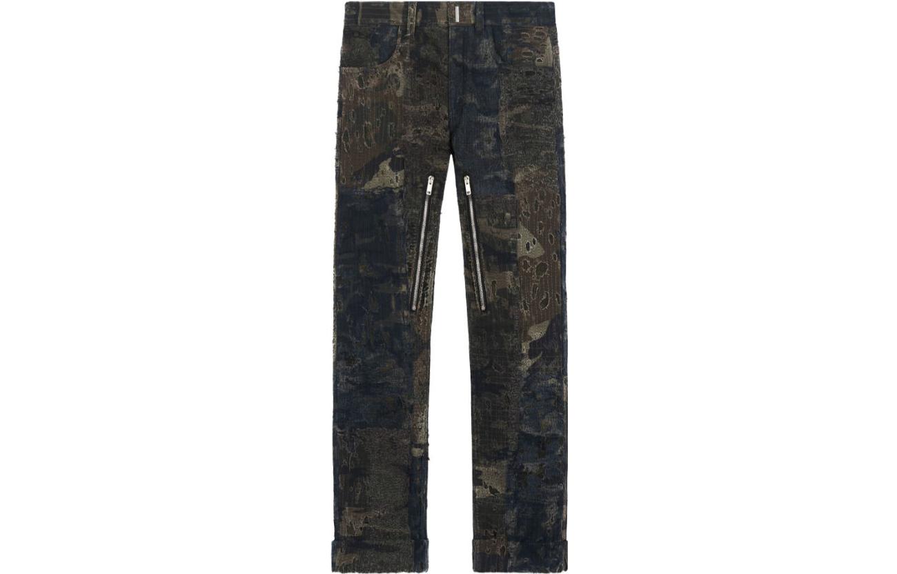 Order 지방시 FW22 블랙 카모플라주 프린트 스트레이트 핏 데님 팬츠 BM50W250PD-001