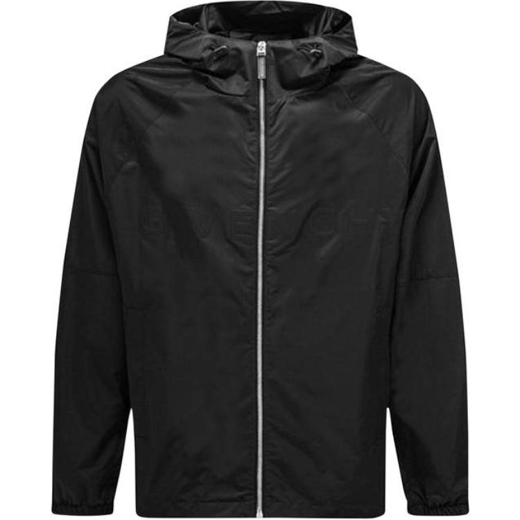 GIVENCHY FW22  Black Solid Color Zip-Up Hoodie Casual Jacket. BM00XW13YT-001