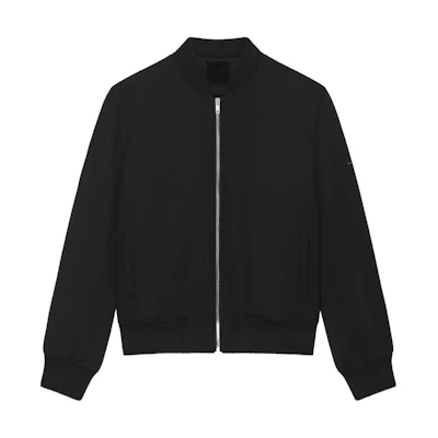 GIVENCHY FW22 Black Solid Zip-Up Jacket with Stand Collar. BM010013PW-001