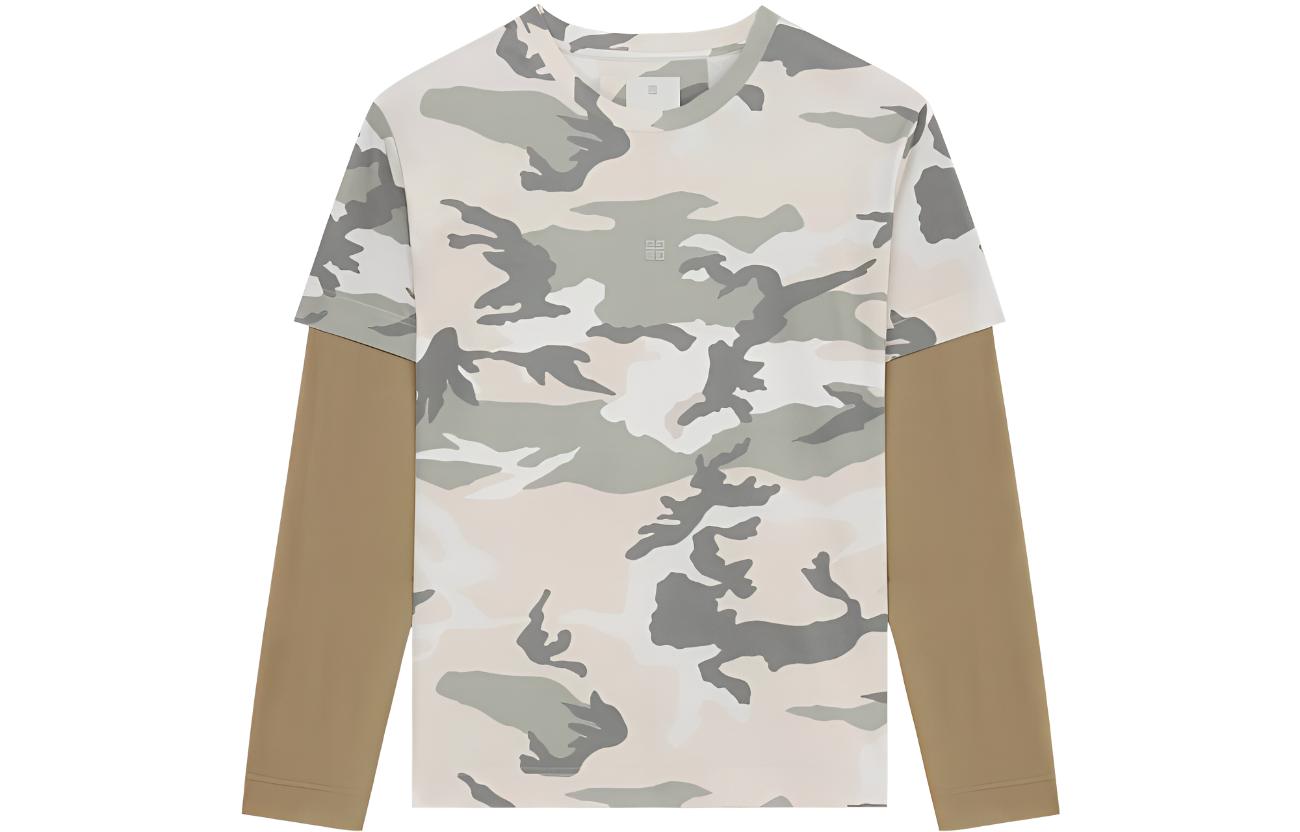 GIVENCHY FW22  Camouflage Print T-Shirt Beige BM71DV3Y79-290