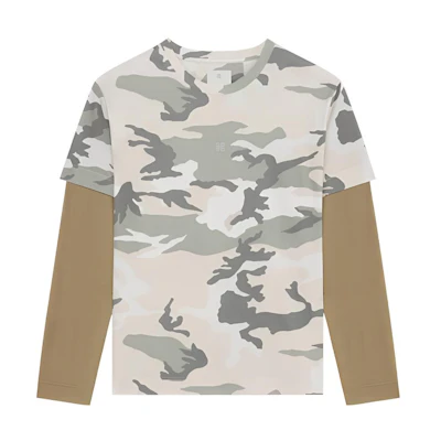 GIVENCHY FW22 Camouflage Print T-Shirt Beige BM71DV3Y79-290