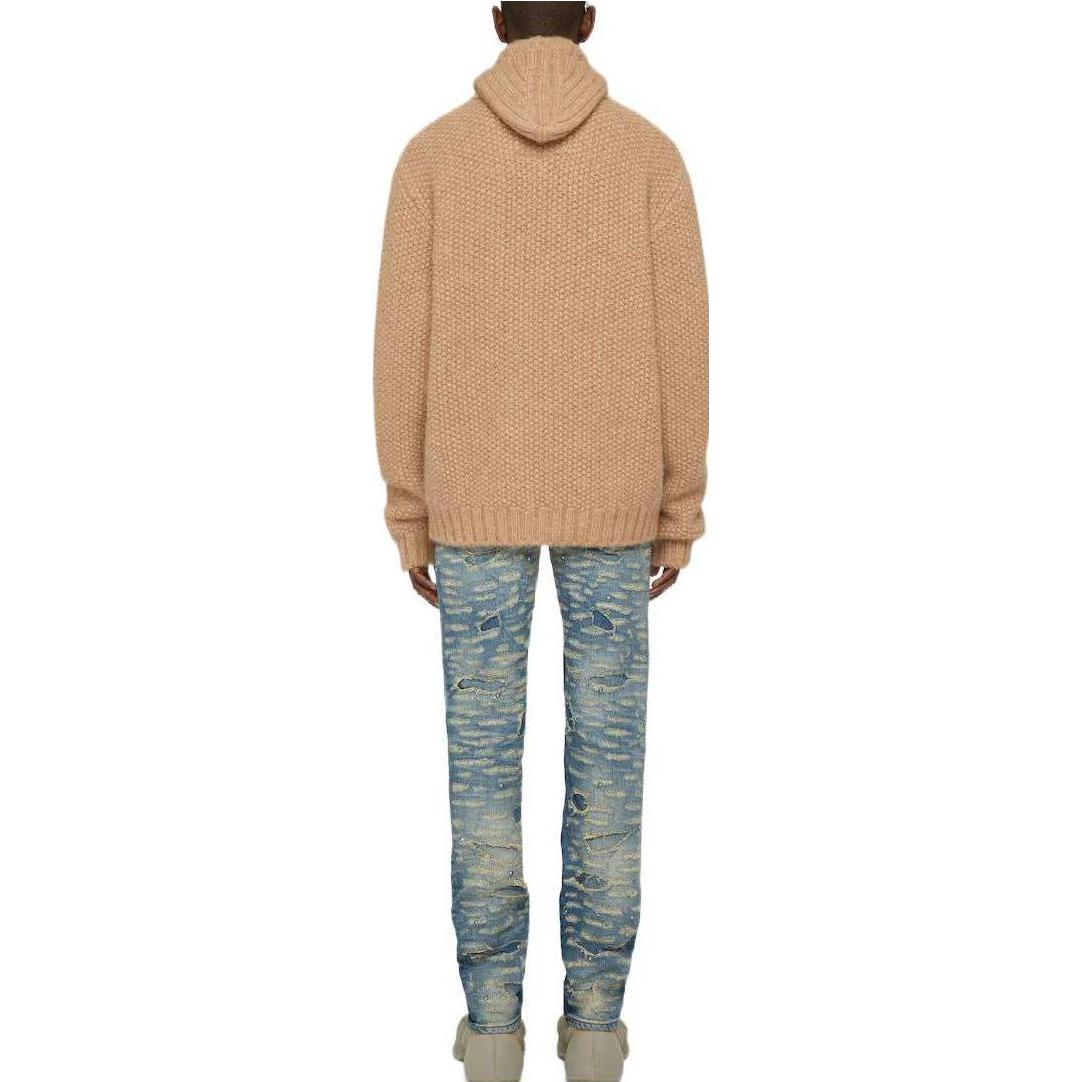 Shop GIVENCHY FW22 Jeans Slim Straight Distressed Biru Tengah. BM50ST5Y3J-420