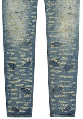 GIVENCHY FW22 Jeans Slim Straight Distressed Biru Tengah. BM50ST5Y3J-420 Sizing GIVENCHY FW22 Jeans Slim Straight Distressed Biru Tengah. BM50ST5Y3J-420