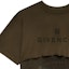 Details for GIVENCHY FW22 Green Layered Logo Print Casual Short Sleeve T-Shirt. BM71FF3Y8V-309