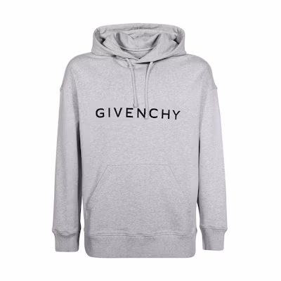 GIVENCHY FW22 Grey Hoodie with Letter Embroidery. BMJ0HC3YAC-055