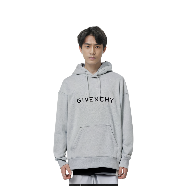 Shop ジバンシィ FW22 グレーフーディー レター刺繍入り BMJ0HC3YAC-055