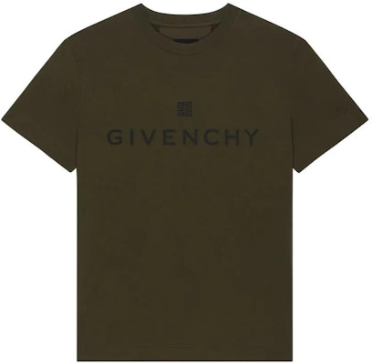 Givenchy FW22 Olive Green Logo Print Crewneck T-Shirt BM716N3Y7N-309 Order Givenchy FW22 Olive Green Logo Print Crewneck T-Shirt BM716N3Y7N-309