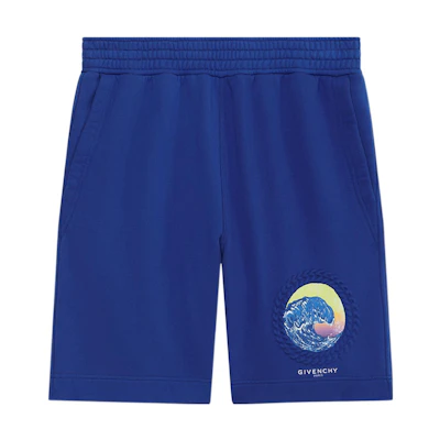 GIVENCHY FW22 Oversized Casual Solid Color Shorts Ocean Blue BM51373Y78-426
