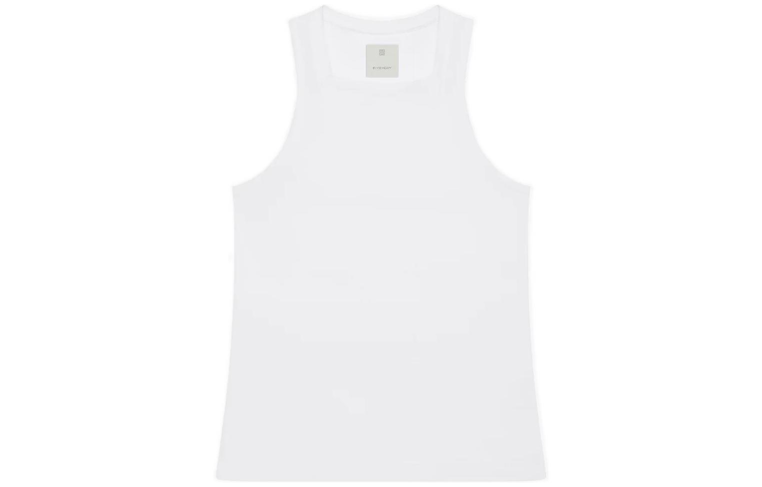 Order GIVENCHY FW22  Slim Fit White Pullover Square Neck Tank Top BM71273Y6B-100