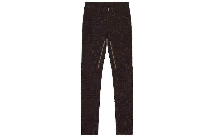 Givenchy FW22  Slim Fit Zipper Straight-Leg Jeans Deep Brown BM512W5Y3A-201