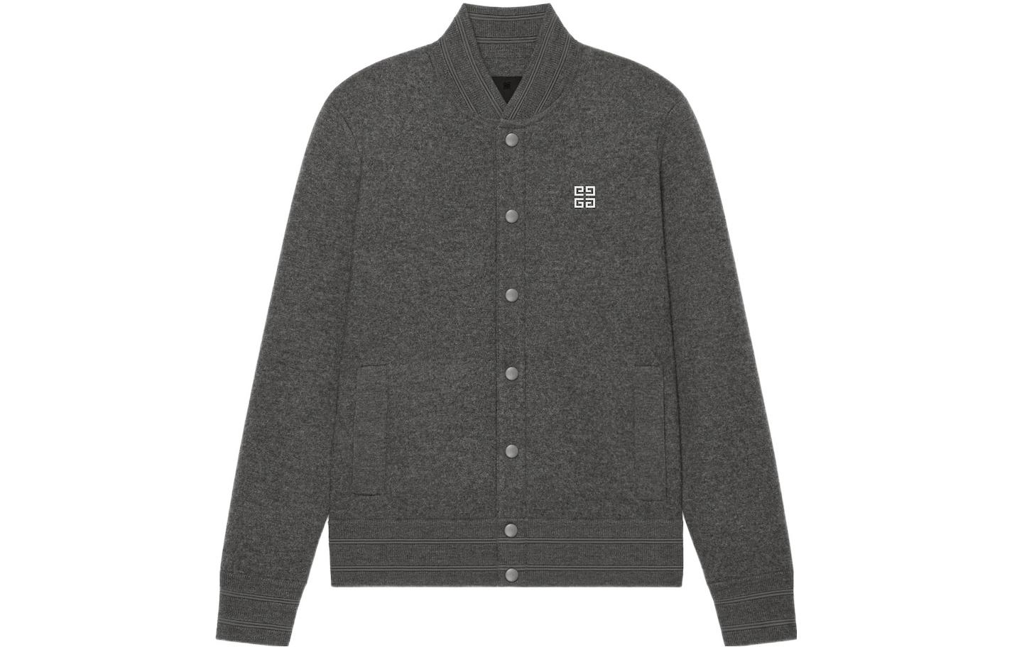 GIVENCHY FW22  Solid Color Logo Embroidered Jacket - Dark Gray BM00ZC4YCB-021