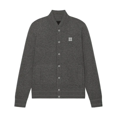 GIVENCHY FW22 Solid Color Logo Embroidered Jacket - Dark Gray BM00ZC4YCB-021