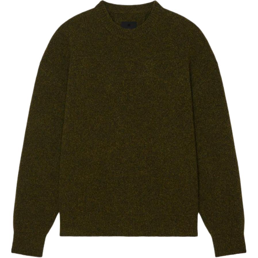 Givenchy FW22  Solid Pullover V-Neck Sweater with Zipper - Dark Green. BM90KU4YC4-301
